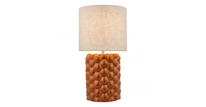 Där Lighting Jayden Table Lamp Orange Glaze With Shade