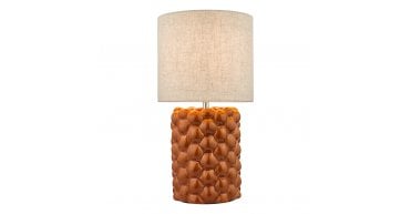 Jayden Table Lamp Orange Glaze With Shade