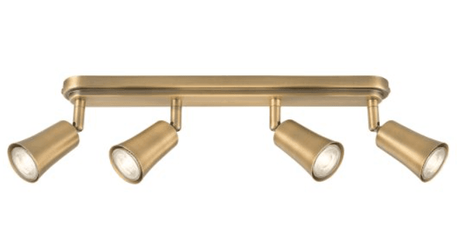 Där Lighting Jedrek 4 Light Bar Spotlight Aged Brass