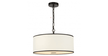 Jemima 3 Light Pendant White and Matt Black With Shade