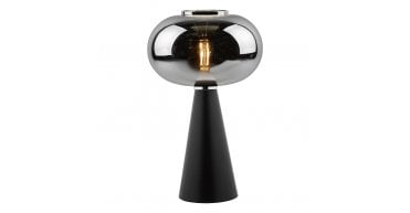 Jensen Table Lamp Smoked Glass Satin Black