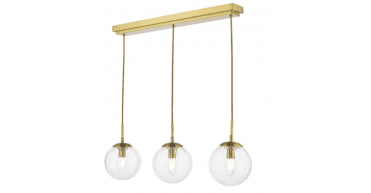 Jocelyn 3 Light Bar Pendant Natural Brass and Glass