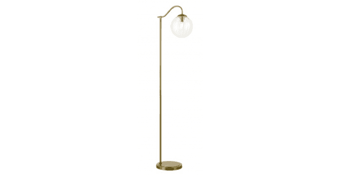 Där Lighting Jocelyn Floor Lamp Natural Brass and Glass