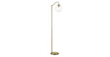 Jocelyn Floor Lamp Natural Brass and Glass