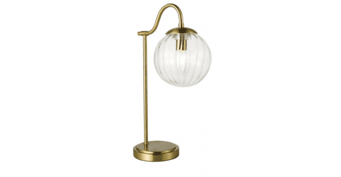Där Lighting Jocelyn Table Lamp Natural Brass and Glass
