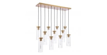 Jodelle 11 Light Bar Pendant Polished Bronze and Glass