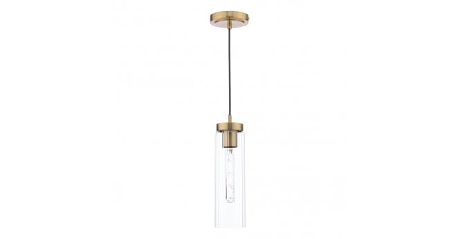 Där Lighting Jodelle Pendant Polished Bronze and Glass