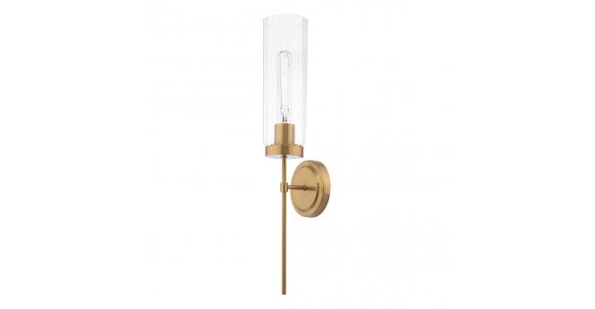 Där Lighting Jodelle Wall Light Polished Bronze and Glass