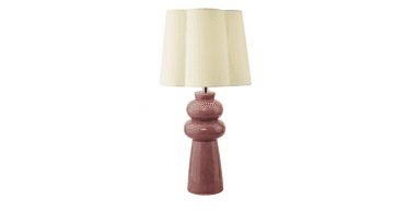 Jordana Table Lamp Pink Ceramic and Polished Chrome With Shade