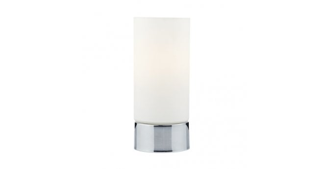 Där Lighting Jot Touch Table Lamp Polished Chrome Opal Glass