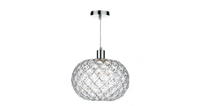 Där Lighting Juanita Easy Fit Pendant Polished Chrome Acrylic