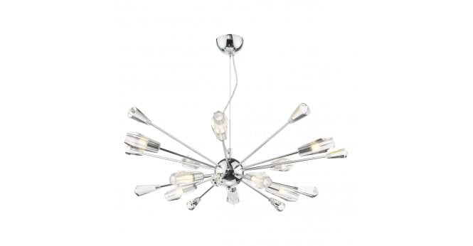 Där Lighting Kalyssa 10 Light Pendant Polished Chrome and Glass