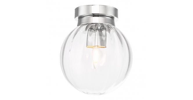 Där Lighting Kavi Bathroom Flush Polished Chrome Glass IP44
