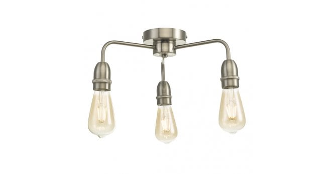 Där Lighting Kiefer 3 Light Flush Satin Chrome