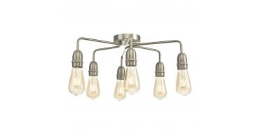 Kiefer 6 Light Flush Satin Chrome