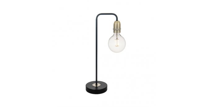 Där Lighting Kiefer Table Lamp Black & Antique Brass