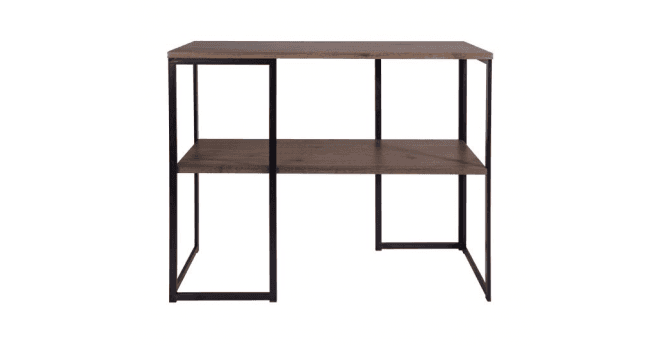 Där Lighting Kimora Console Table Brown Pine Effect and Matt Black