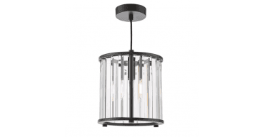 Kiran Pendant Satin Black and Crystal