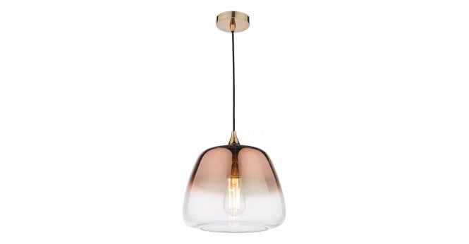 Där Lighting Klaxon 1 Light Pendant Ombre Copper Glass