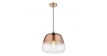 Klaxon 1 Light Pendant Ombre Copper Glass