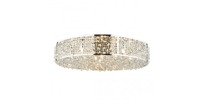 Där Lighting Kotaro 6lt Flush Polished Chrome & Crystal