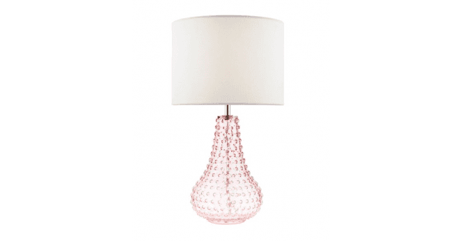 Där Lighting Kristina Table Lamp Pink Glass With Shade