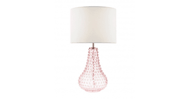 Kristina Table Lamp Pink Glass With Shade