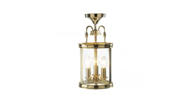 Där Lighting Lambeth 3 Light Lantern Dual Mount Polished Brass