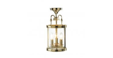 Lambeth 3 Light Lantern Dual Mount Polished Brass