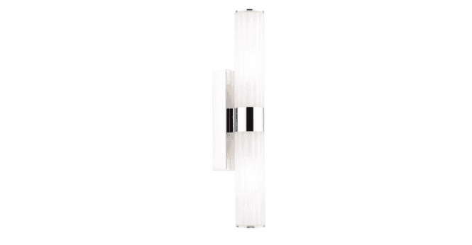 Där Lighting Lars 2 Light Bathroom Wall Light Polished Chrome and White Frosted Acrylic IP44