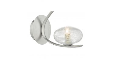 Leighton Wall Light Satin Chrome & Sugar Cane Glass