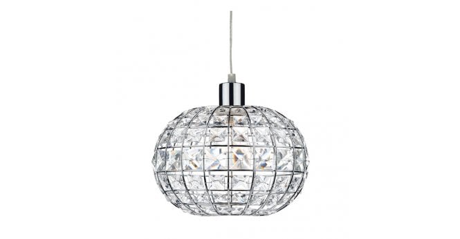 Där Lighting Letitia Non Elec Pendant Polished Chrome Crystal