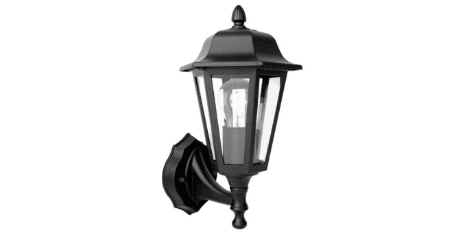 Där Lighting Lewis Outdoor Wall Light Matt Black and Glass IP44