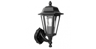 Lewis Outdoor Wall Light Matt Black and Glass IP44