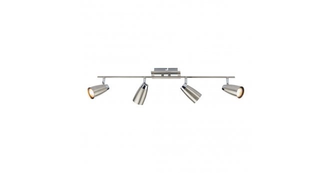 Där Lighting Loft 4 Light Bar Spotlight Satin & Polished Chrome