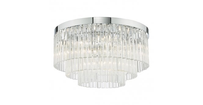 Där Lighting Logan 5 Light Flush Polished Chrome Glass