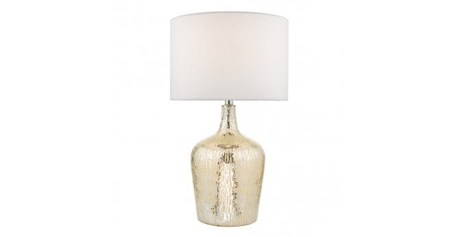 Där Lighting Lolek Dual Light Table Lamp Clear/Silver Glass With Shade