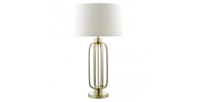 Där Lighting Lucie Table Lamp Satin Brass With Shade