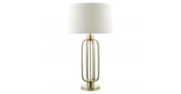 Lucie Table Lamp Satin Brass With Shade