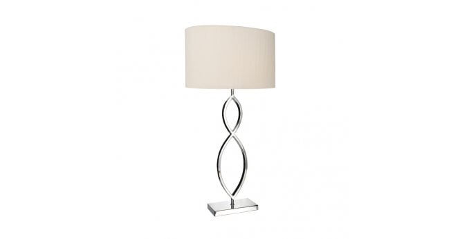 Där Lighting Luigi 2 Hoop Table Lamp Polished Chrome With Shade