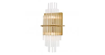 Lukas 2 Light Wall Light Antique Gold Glass