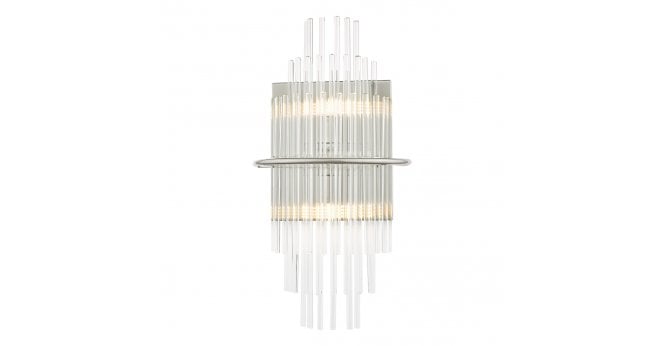 Där Lighting Lukas 2 Light Wall Light Polished Chrome Glass