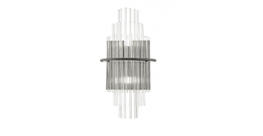 Lukas 2 Light Wall Light Satin Black and Glass