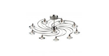 Luther 10 Light Semi Flush Black Chrome Crystal