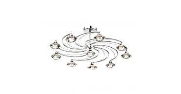 Luther 10 Light Semi Flush Polished Chrome Crystal
