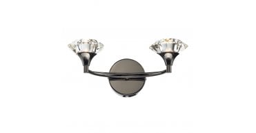 Luther 2 Light Wall Light Black Chrome Crystal