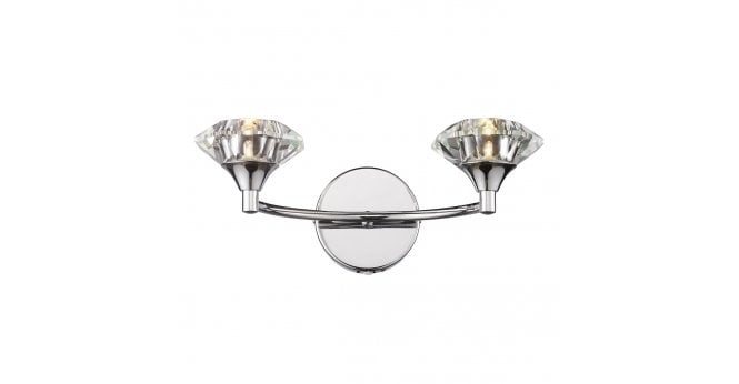 Där Lighting Luther 2 Light Wall Light Polished Chrome Crystal