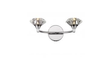 Luther 2 Light Wall Light Polished Chrome Crystal