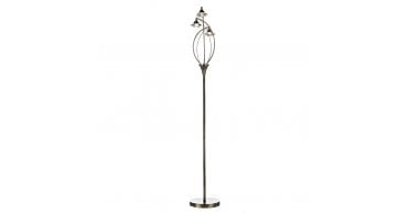 Luther 3 Light Floor Lamp Antique Brass Crystal