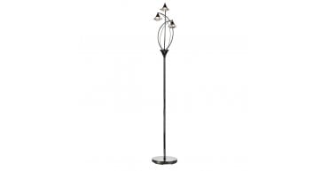 Luther 3 Light Floor Lamp Black Chrome Crystal